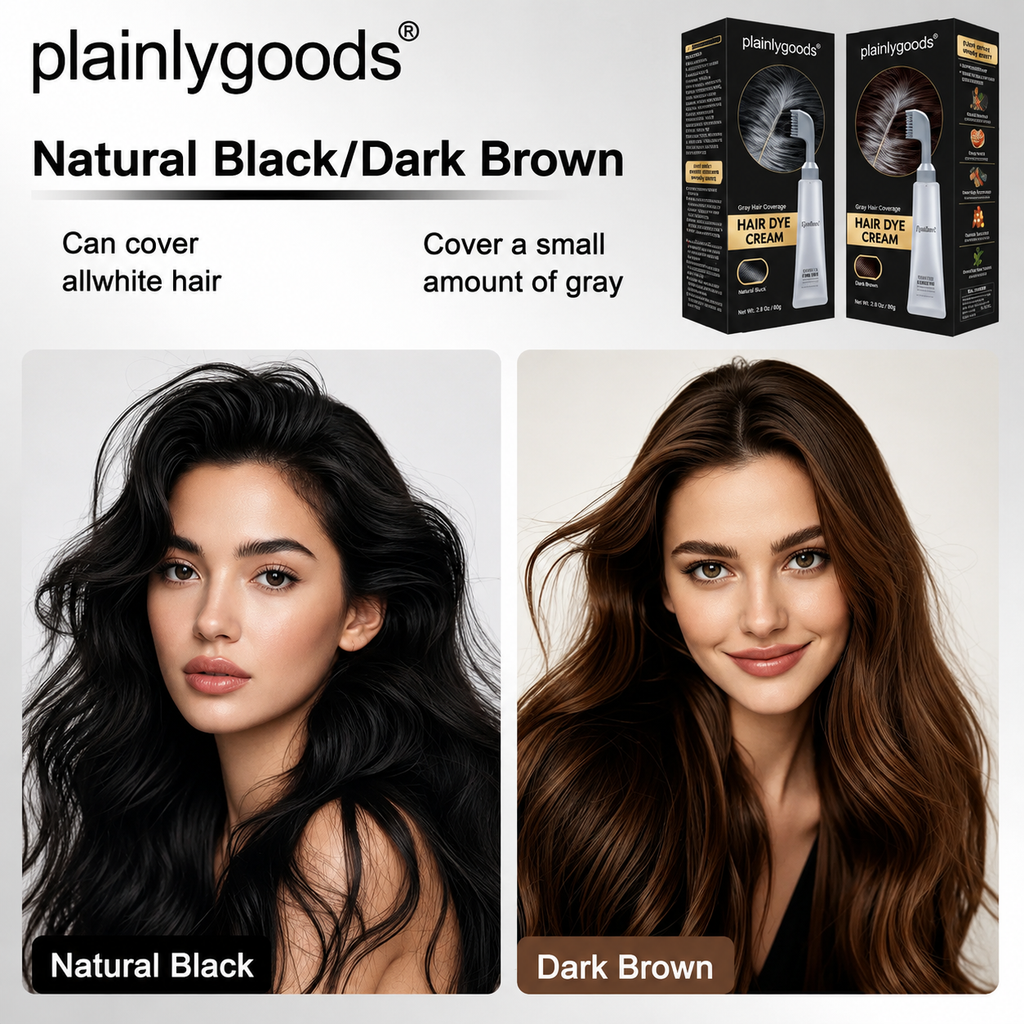 Plainlygoods Hair Dye Comb – 100% Gray Coverage, Black