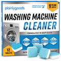 Plainlygoods Washing Machine Cleaner Tablets – Deep Clean, Deodorize & Refresh, 12 Count