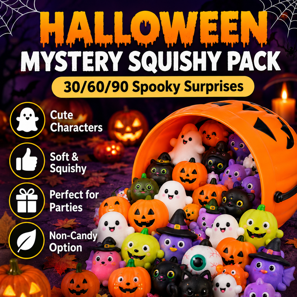Halloween Mystery Mochi Squishy Pack – Cute Spooky Surprise Toys
