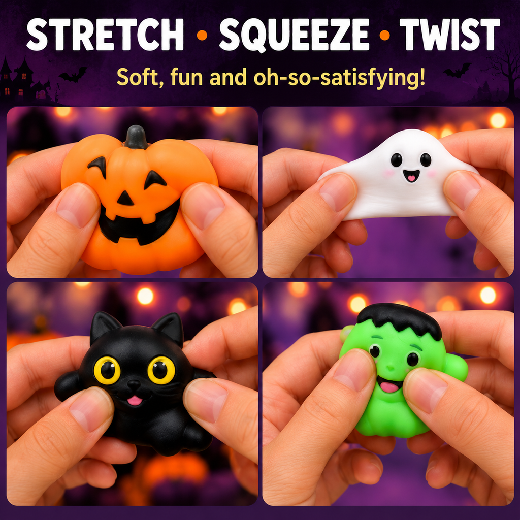 Halloween Mystery Mochi Squishy Pack – Cute Spooky Surprise Toys