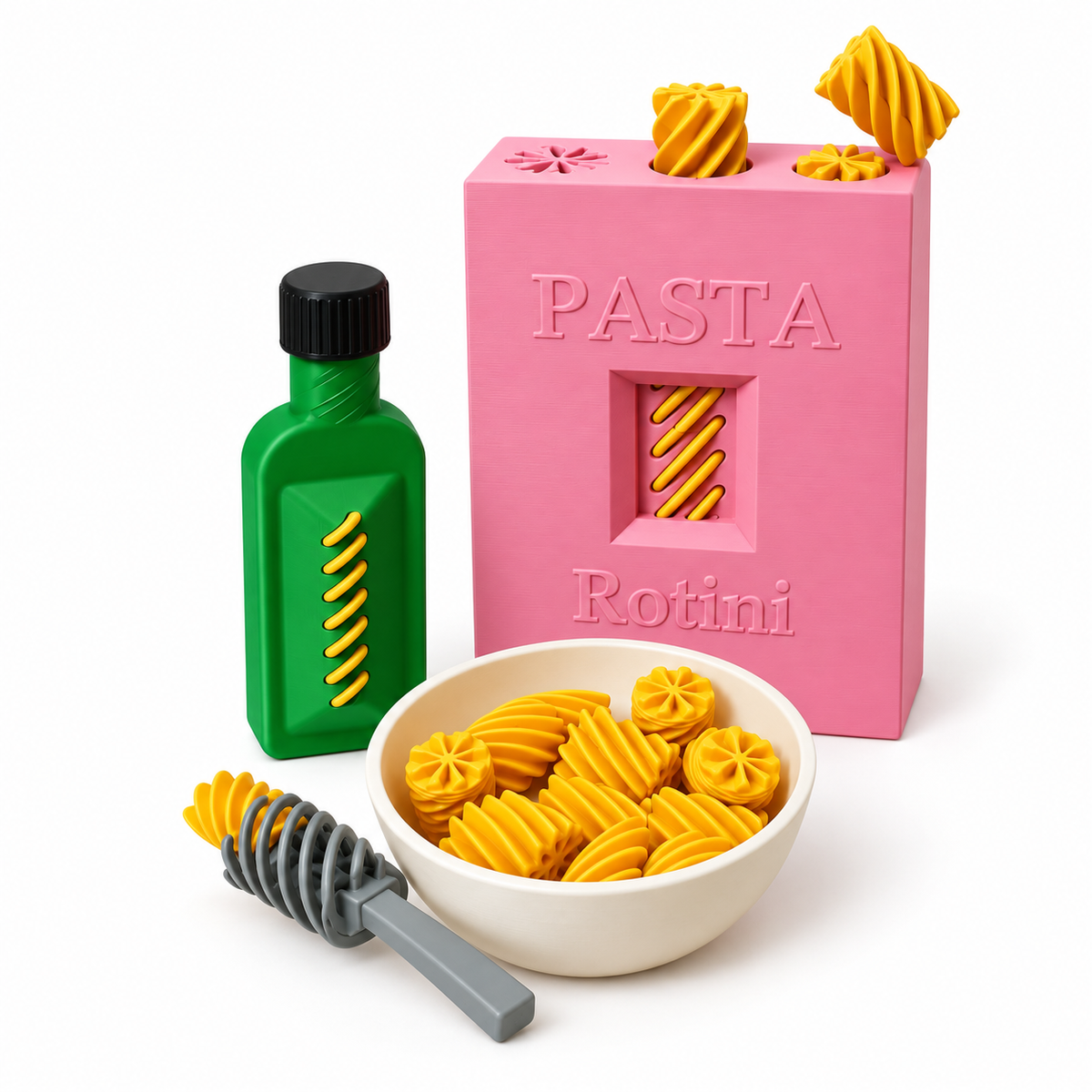 3D Pretend Food Play Set – Interactive Pasta Kitchen Toys