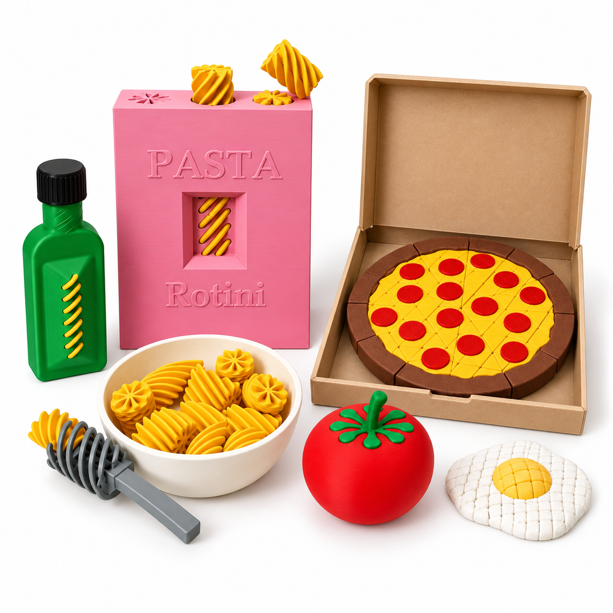 3D Pretend Food Play Set – Interactive Pasta Kitchen Toys