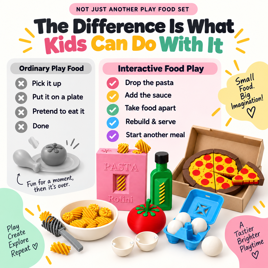 3D Pretend Food Play Set – Interactive Pasta Kitchen Toys