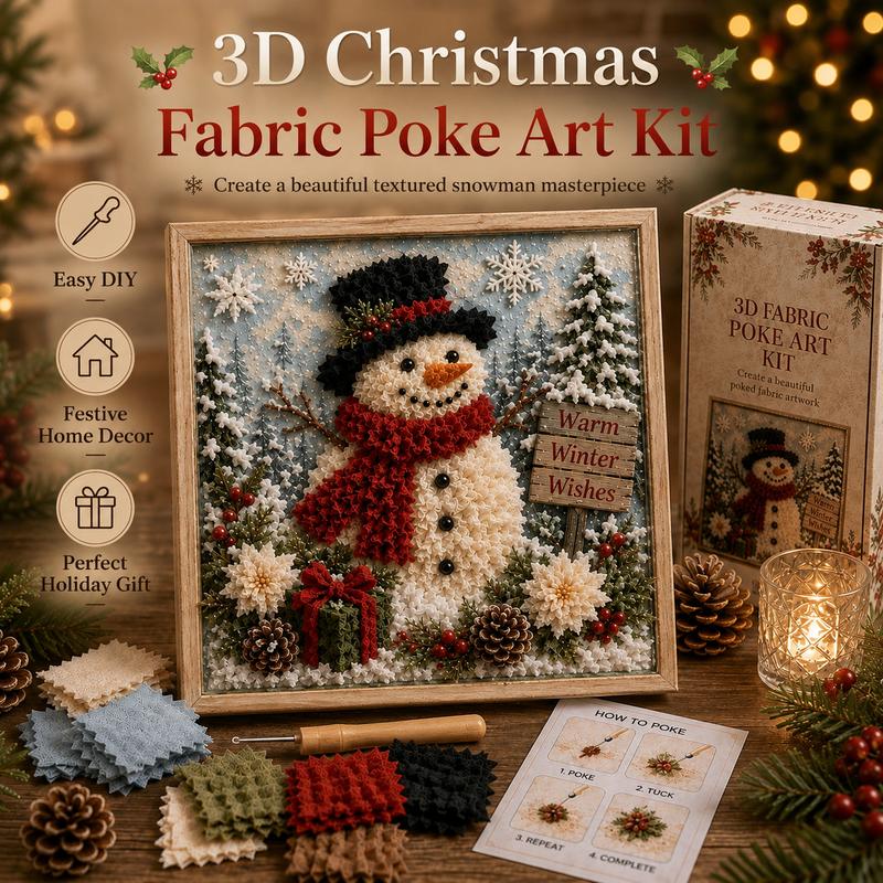 🔥HOT SALE 50% OFF🔥3D Christmas Fabric Poke Art Kit – DIY Holiday Decor