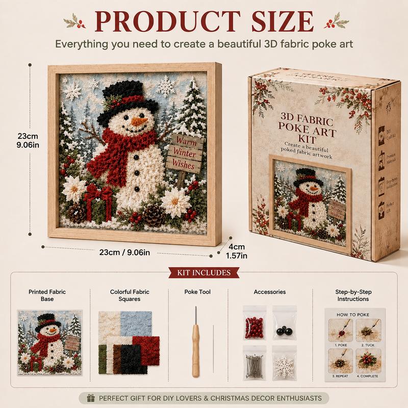 🔥HOT SALE 50% OFF🔥3D Christmas Fabric Poke Art Kit – DIY Holiday Decor