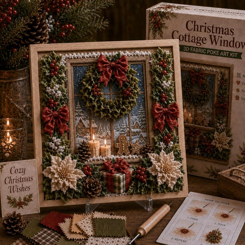 🔥HOT SALE 50% OFF🔥3D Christmas Fabric Poke Art Kit – DIY Holiday Decor