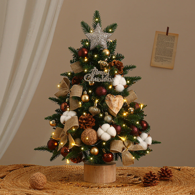 🎄Lighted Tabletop Christmas Tree – Pre-Decorated Holiday Tree with Ornaments & Warm Lights