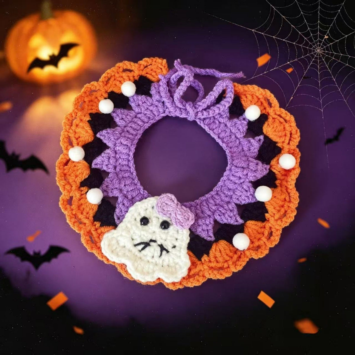 🎃Spooky‑Cute Halloween Cat Knitted Costume Set | Hat + Collar, 3 Styles Available