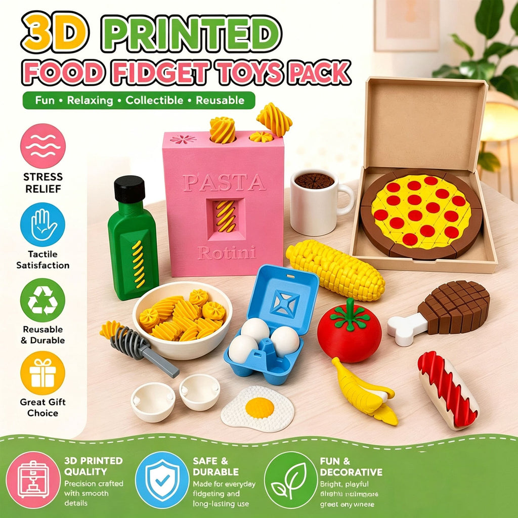 🖨️3D Printed Food Fidget Toys – No Printer Needed