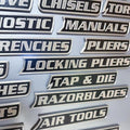 Custom Premium Magnetic Toolbox Labels for Tool Organization - 12 Pack of High Quality Magnets