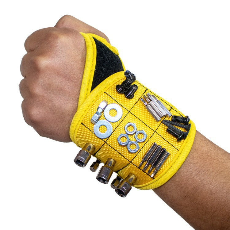 Magnetic Tool Wristband, Magnetic Wrist Holder for Screws Drill Bits Nuts, One Size for Left & Right Hand