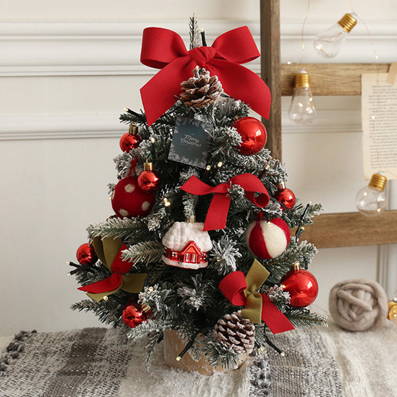 🎄Lighted Tabletop Christmas Tree – Pre-Decorated Holiday Tree with Ornaments & Warm Lights
