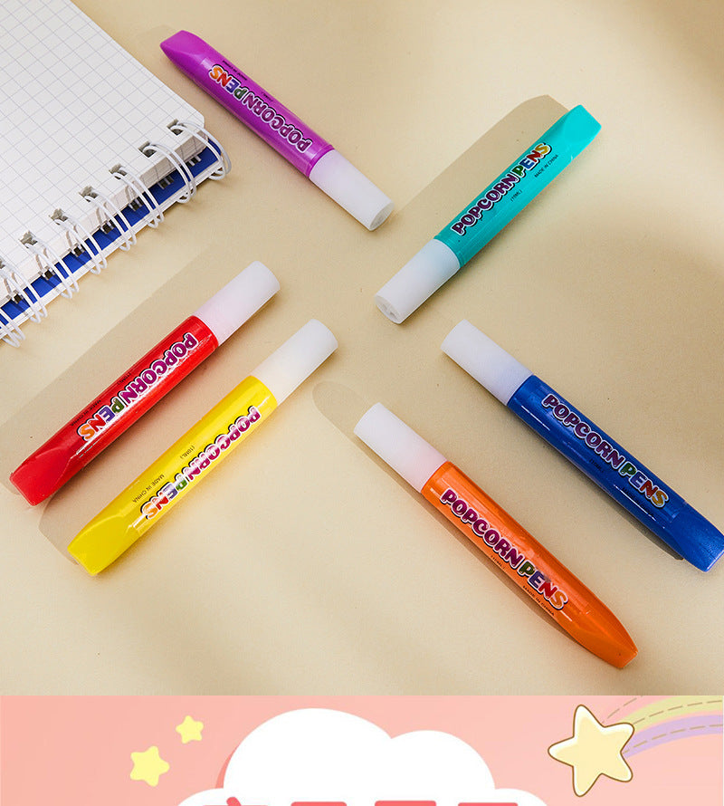 Magic Puffy Pens – Heat-Activated 3D Art Markers (6 Colors)