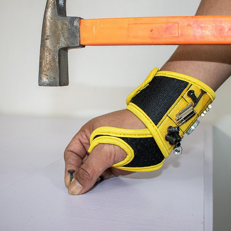 Magnetic Tool Wristband, Magnetic Wrist Holder for Screws Drill Bits Nuts, One Size for Left & Right Hand