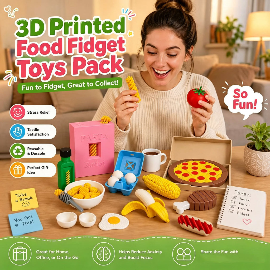 🖨️3D Printed Food Fidget Toys – No Printer Needed