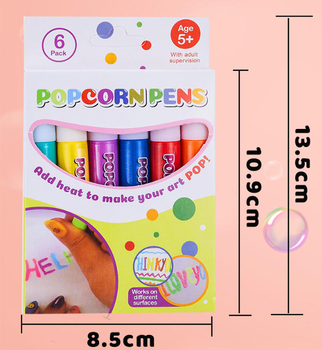 Magic Puffy Pens – Heat-Activated 3D Art Markers (6 Colors)