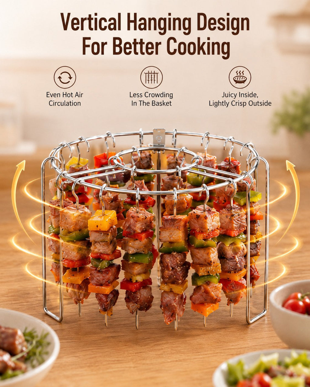 Heat-Resistant Vertical Skewers Clavo Air Fryer Rack