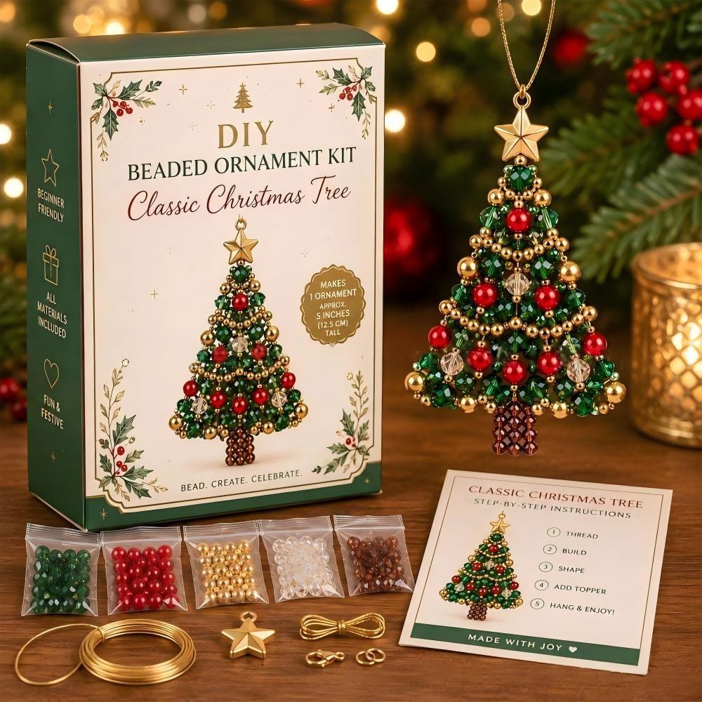 🎄✨DIY Beaded Christmas Tree Ornament Kit – Handmade Holiday Keepsake🎁