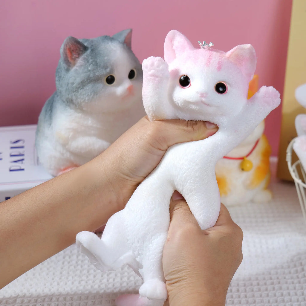 Handmade Silicone Squeeze Toy - Cartoon Stress Relief Toys for Autism, Hyperreal Kawaii Simulation Cat/Dog, DIY Unique Gifts, Squishys