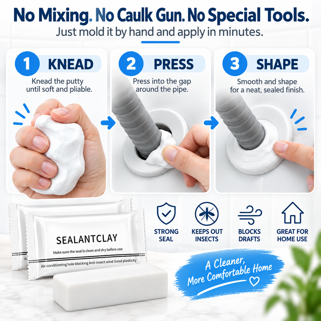 🛠️ Waterproof Moldable Sealant Putty – No-Mix Repair for Pipes, Gaps & Wall Openings
