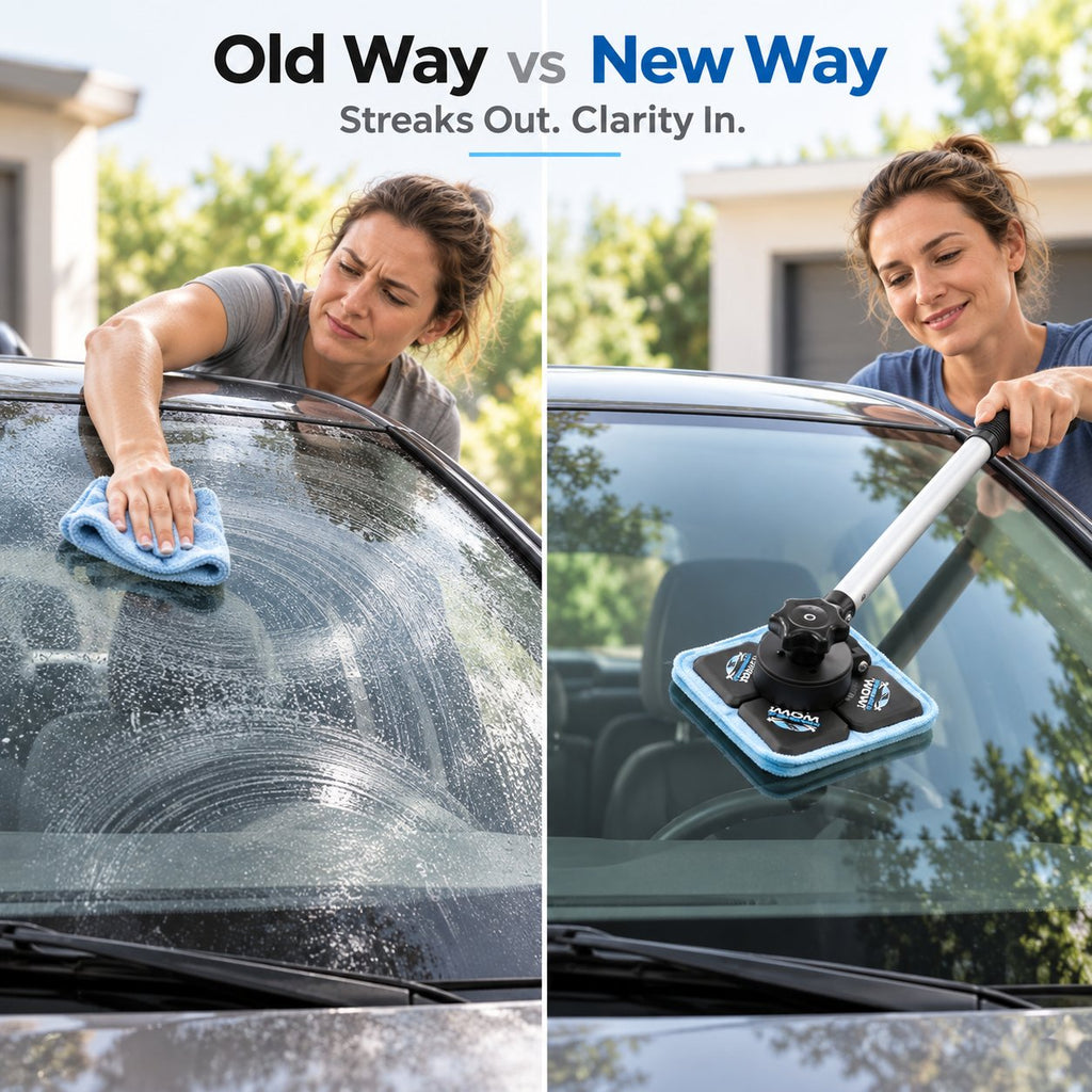 🔥HOT SALE 50% OFF🔥Dual Magnetic Car Windshield Cleaner | Streak-Free Auto Glass Cleaning Kit