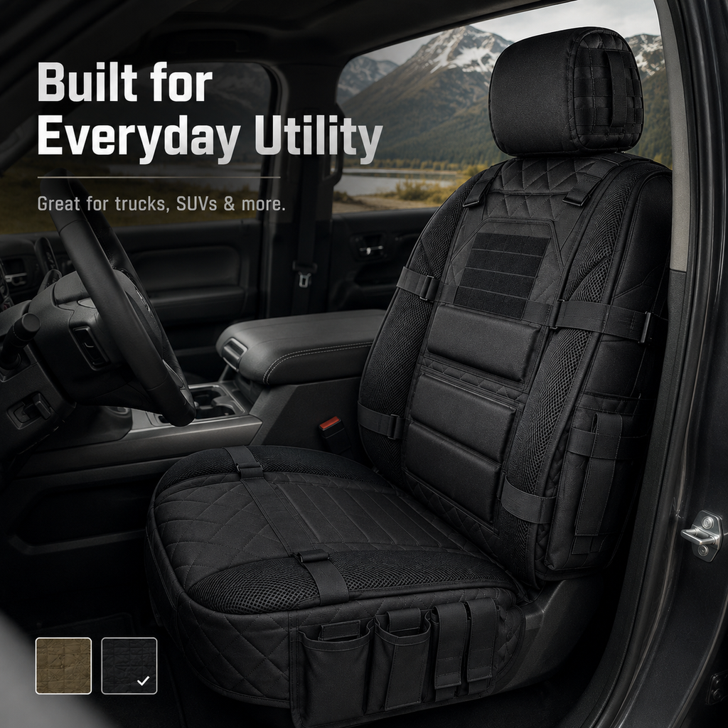Tactical MOLLE Car Seat Cover Organizer – Rugged Protection & Smart Storage🚘🚙🚛