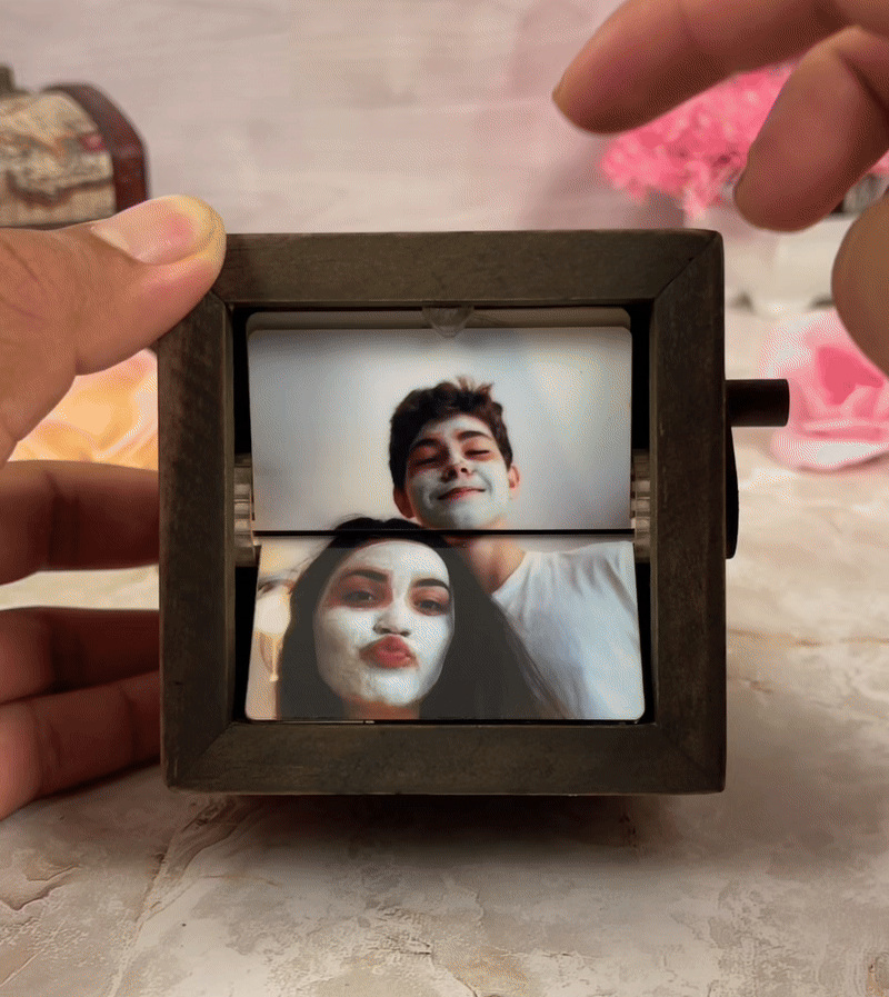 Personalized Photo Memory Box – Turn the Crank, Relive the Moment