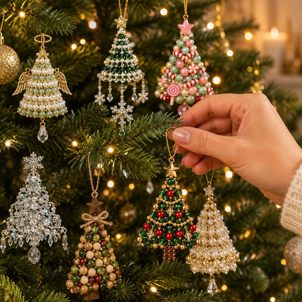 🎄✨DIY Beaded Christmas Tree Ornament Kit – Handmade Holiday Keepsake🎁