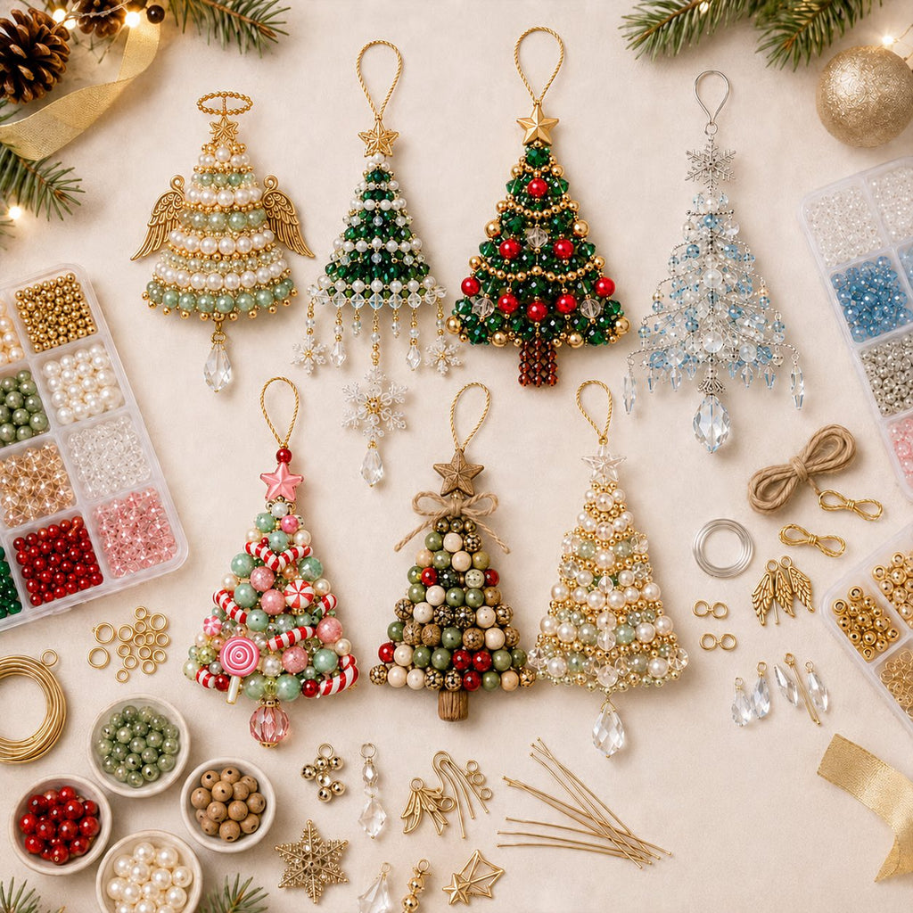 🎄✨DIY Beaded Christmas Tree Ornament Kit – Handmade Holiday Keepsake🎁