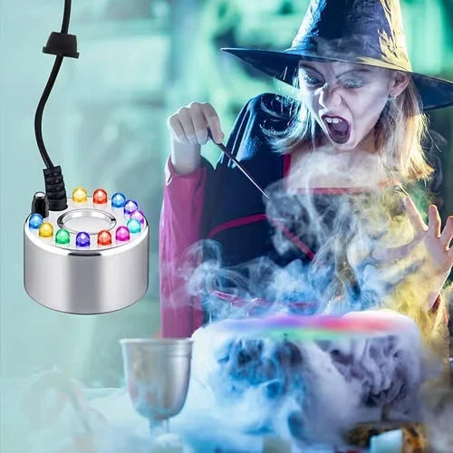 RGB Submersible Pond Mist Light, Stainless Steel Waterproof Fog Maker for Garden Yard Landscape Decor
