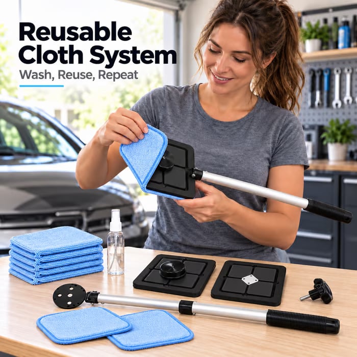 🔥HOT SALE 50% OFF🔥Dual Magnetic Car Windshield Cleaner | Streak-Free Auto Glass Cleaning Kit