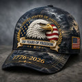 ✨250 Years of Freedom Eagle Cap | Patriotic Vintage Baseball Hat – 1776–2026 American Tribute Edition