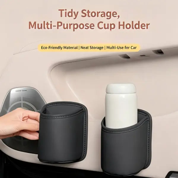 🚗 Clip-On Car Cup Holder & Storage Organizer – No Drilling, Extra Space