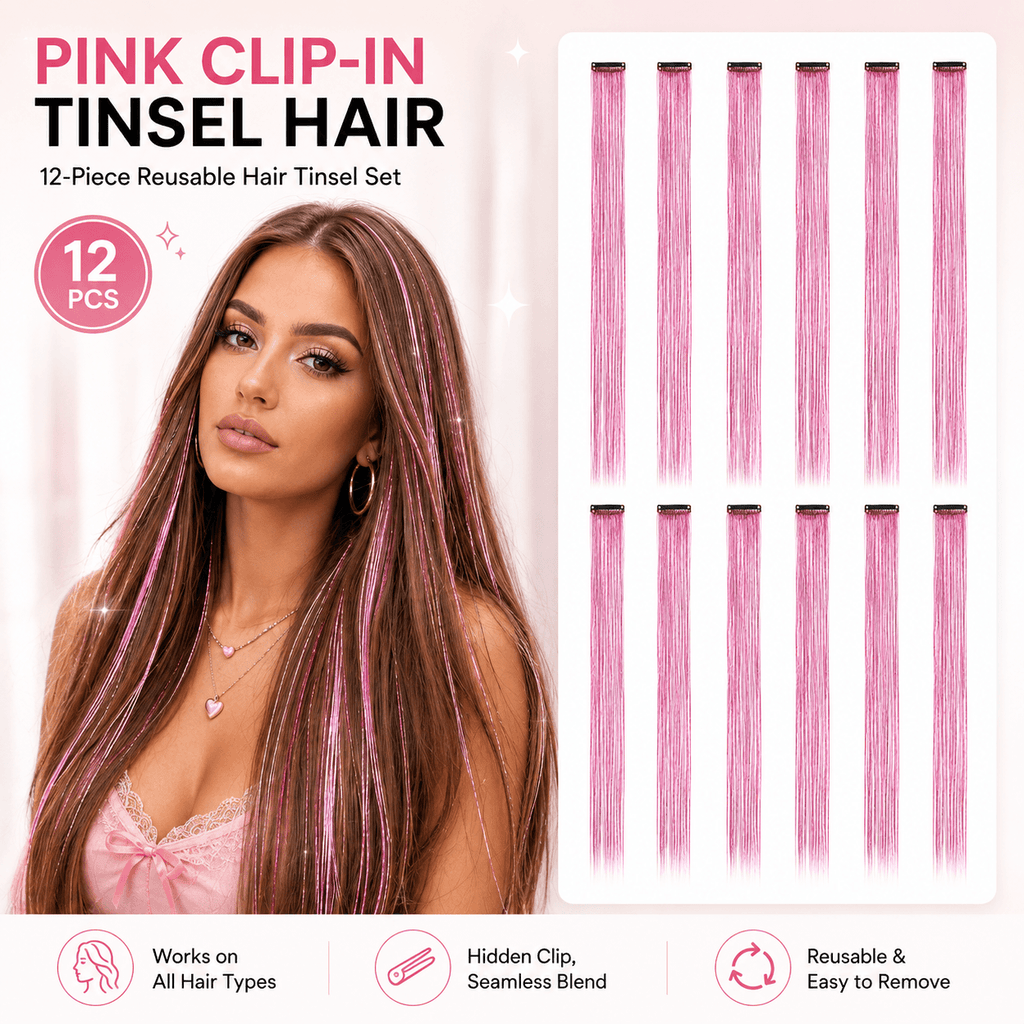 ✨Clip-In Tinsel Hair Extensions – Create Fun, Colorful Hair In Minutes