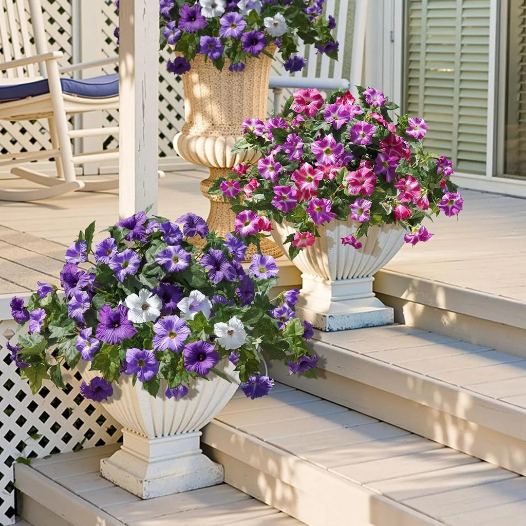 💥Limited stock 🌼 Fade-Proof, UV-Resistant Artificial Petunias – Vibrant, Colorfast Outdoor Flowers for Patio & Garden