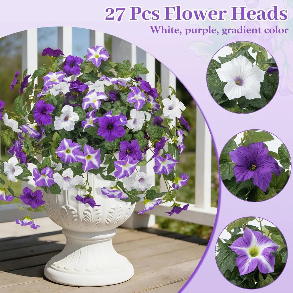 💥Limited stock 🌼 Fade-Proof, UV-Resistant Artificial Petunias – Vibrant, Colorfast Outdoor Flowers for Patio & Garden