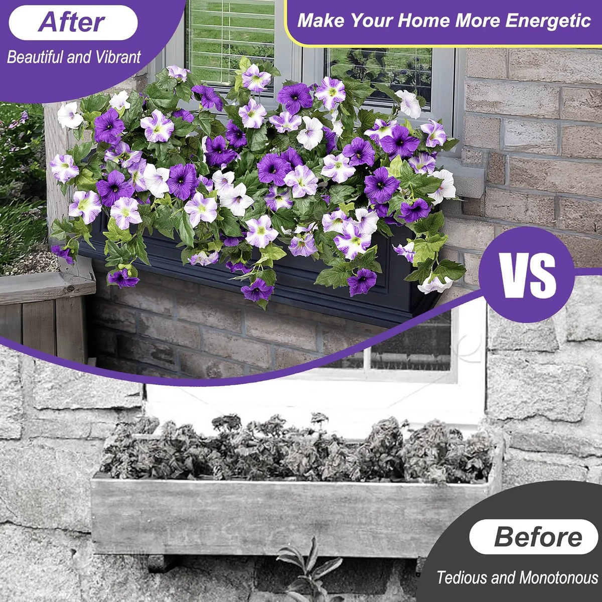 💥Limited stock 🌼 Fade-Proof, UV-Resistant Artificial Petunias – Vibrant, Colorfast Outdoor Flowers for Patio & Garden