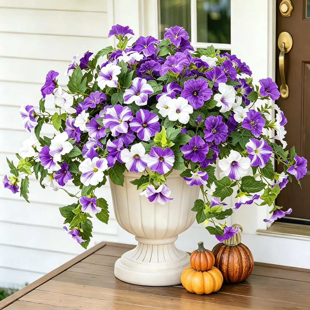 💥Limited stock 🌼 Fade-Proof, UV-Resistant Artificial Petunias – Vibrant, Colorfast Outdoor Flowers for Patio & Garden