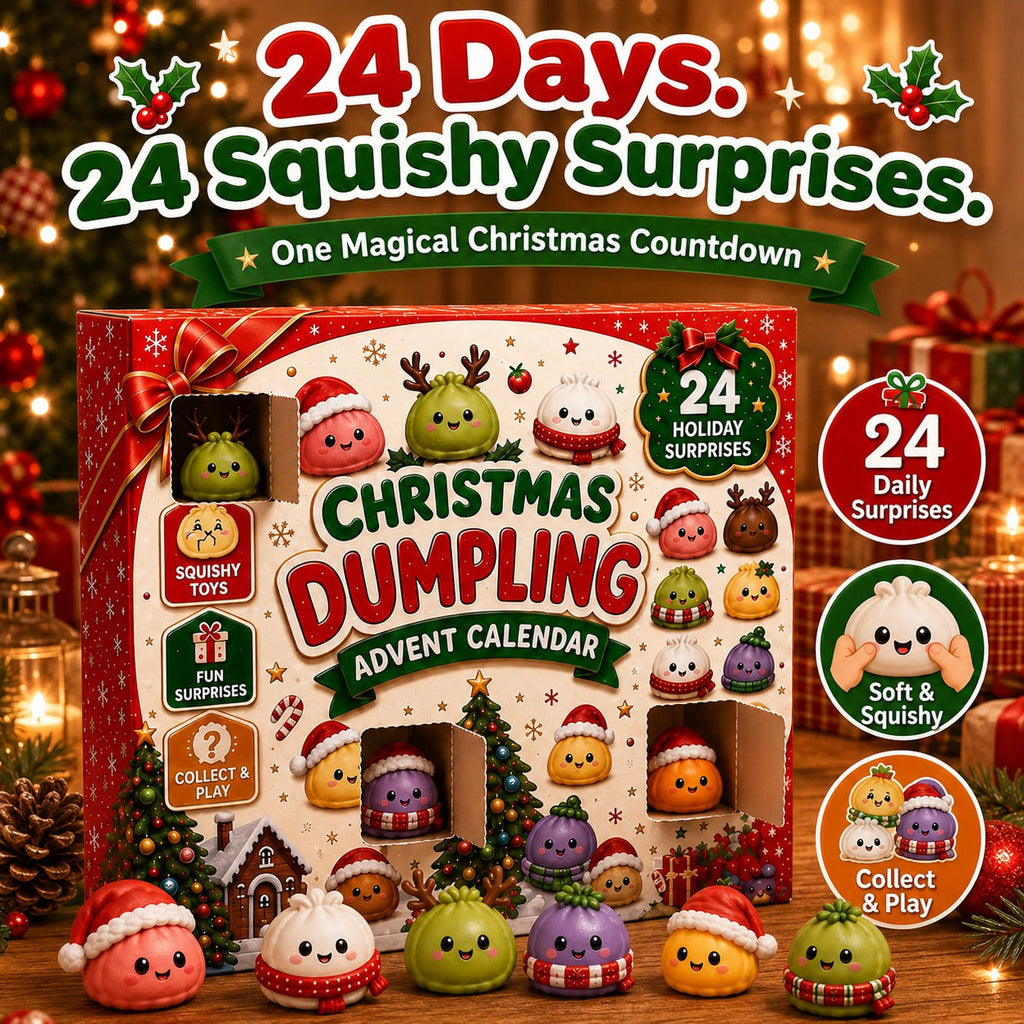 Last Day & Limited stock 🎄 24-Day Christmas Mystery Dumpling Squishy Advent Calendar – 24 Mini Surprises