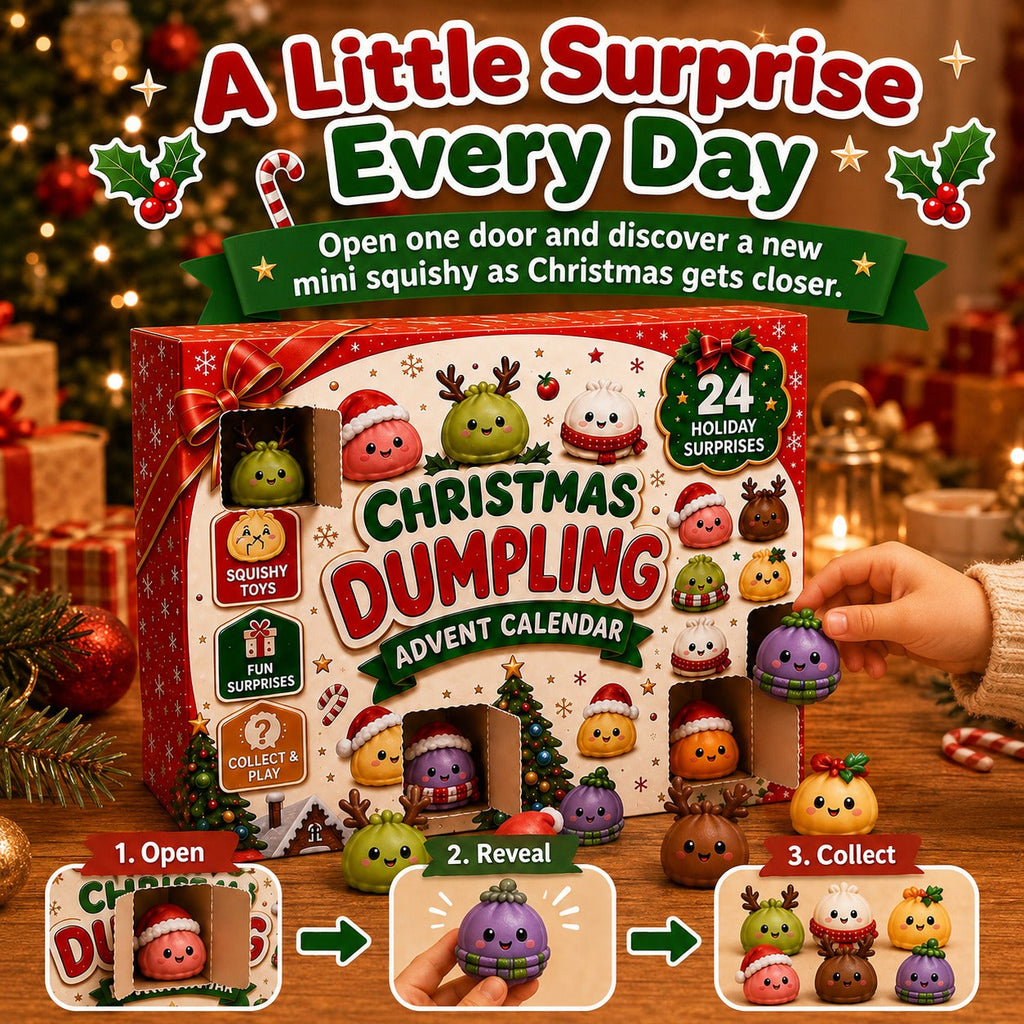 Last Day & Limited stock 🎄 24-Day Christmas Mystery Dumpling Squishy Advent Calendar – 24 Mini Surprises