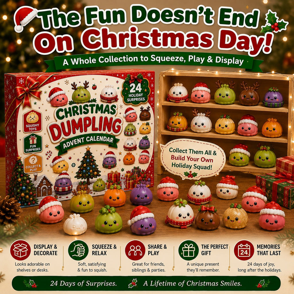 🎄🎄 24-Day Christmas Mystery Dumpling Squishy Advent Calendar – 24 Mini Surprises