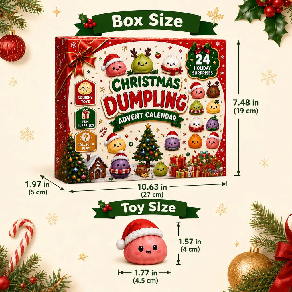 🎄🎄 24-Day Christmas Mystery Dumpling Squishy Advent Calendar – 24 Mini Surprises
