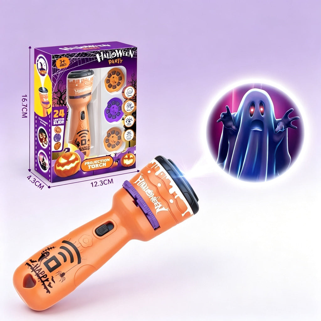 🎃 Halloween Projection Flashlight for Kids – 24 Spooky Images
