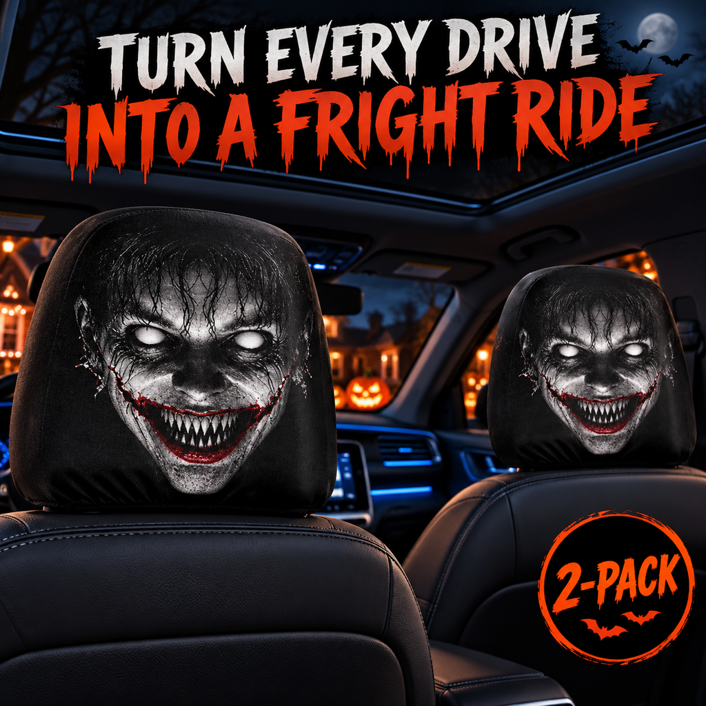 Scary Halloween Car Headrest Covers – 2-Pack