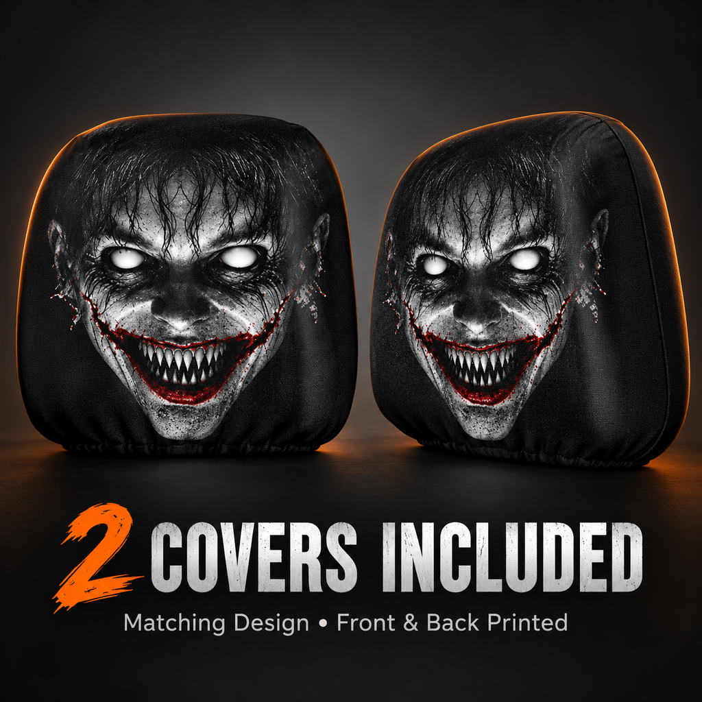Scary Halloween Car Headrest Covers – 2-Pack