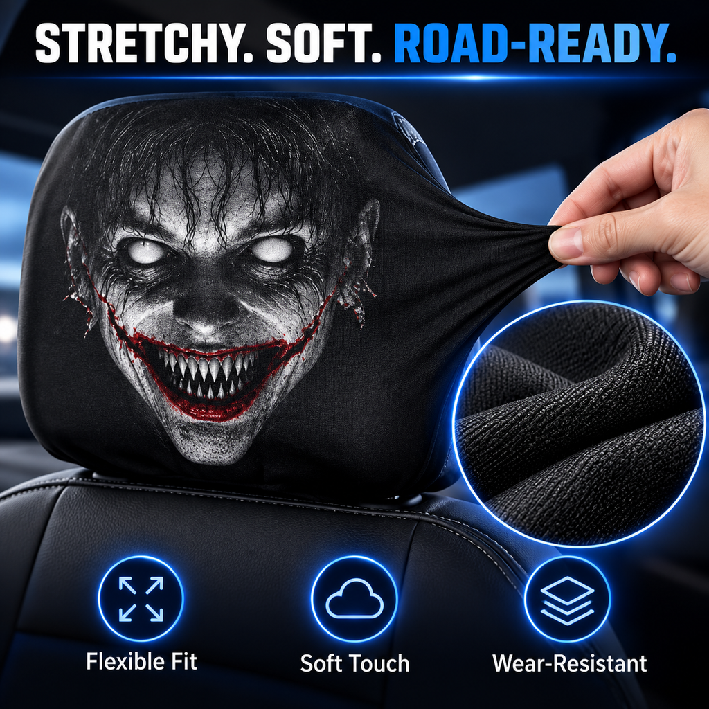 Scary Halloween Car Headrest Covers – 2-Pack