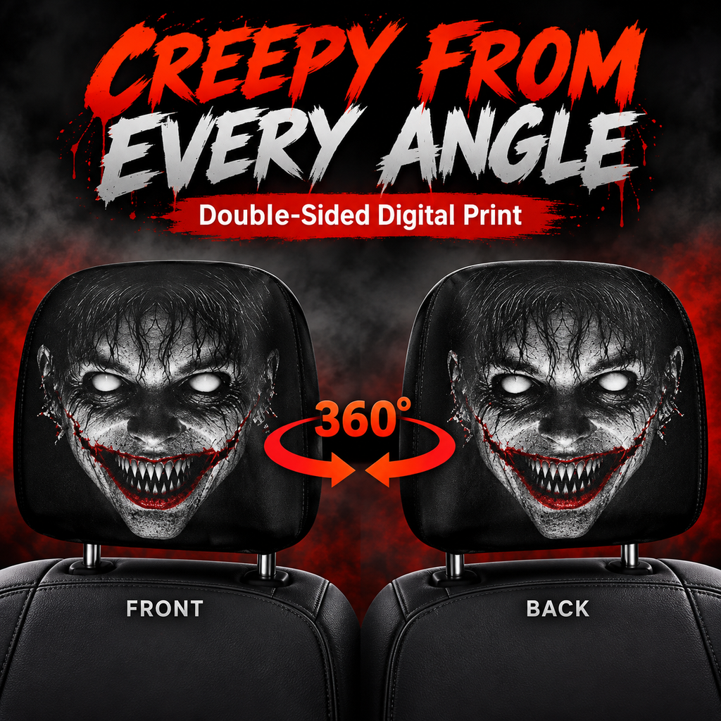 Scary Halloween Car Headrest Covers – 2-Pack