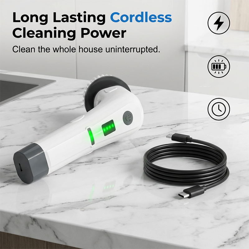 ⏳🔥LIMITED-TIME 50% OFF! ⏰🧹 Electric Cleaning Brush – Rechargeable, 4 interchangeable heads💧✨