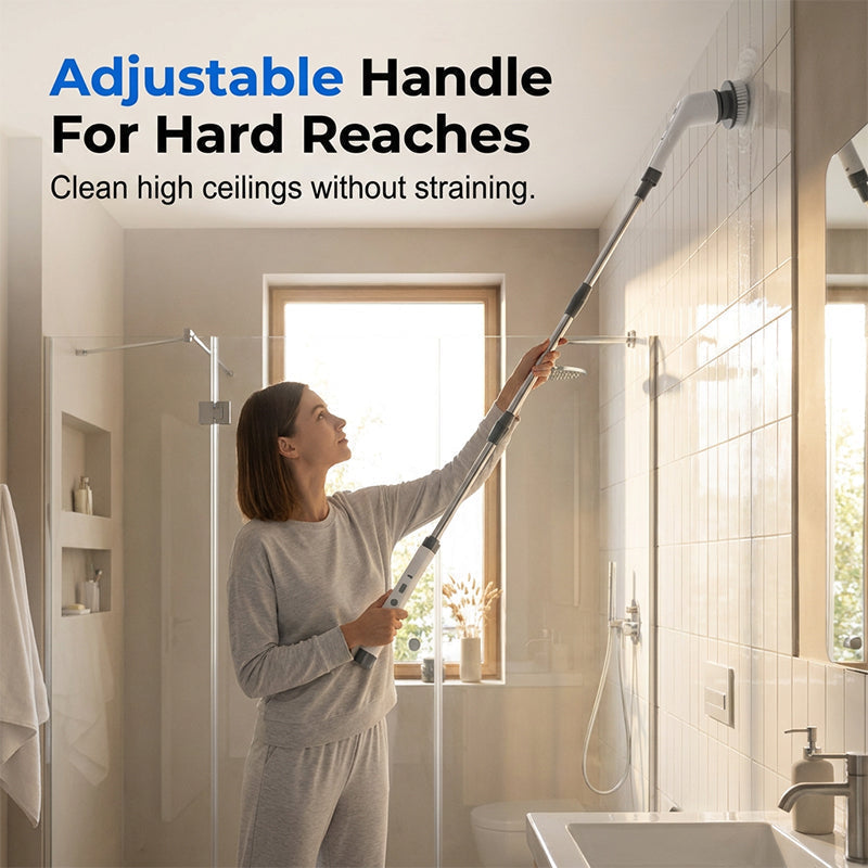 ⏳🔥LIMITED-TIME 50% OFF! ⏰🧹 Electric Cleaning Brush – Rechargeable, 4 interchangeable heads💧✨