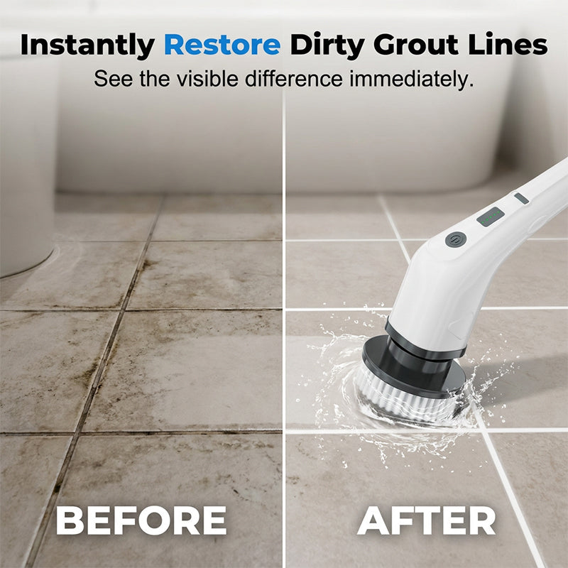 ⏳🔥LIMITED-TIME 50% OFF! ⏰🧹 Electric Cleaning Brush – Rechargeable, 4 interchangeable heads💧✨